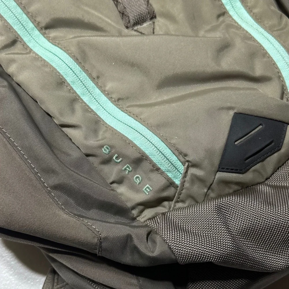 The North Face Surge Backpack Olive Green Teal Laptop Bag T196/T596 Mens Womens